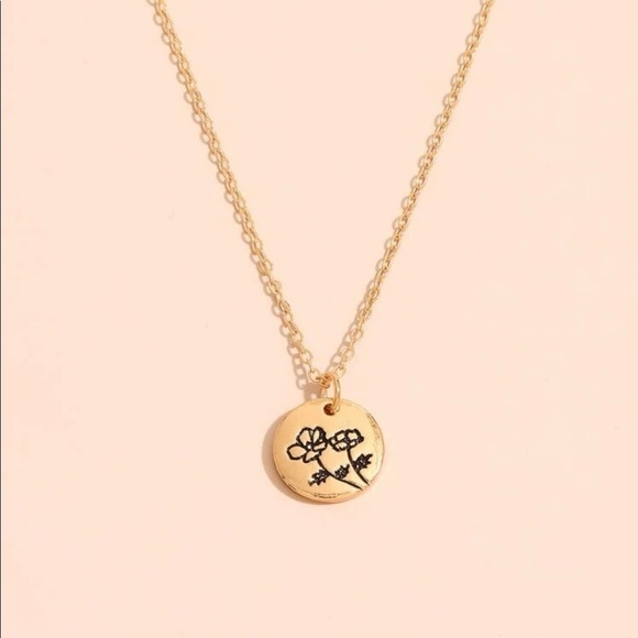 Gold Flower Minimalist Pendant Necklace - Picture 3 of 9